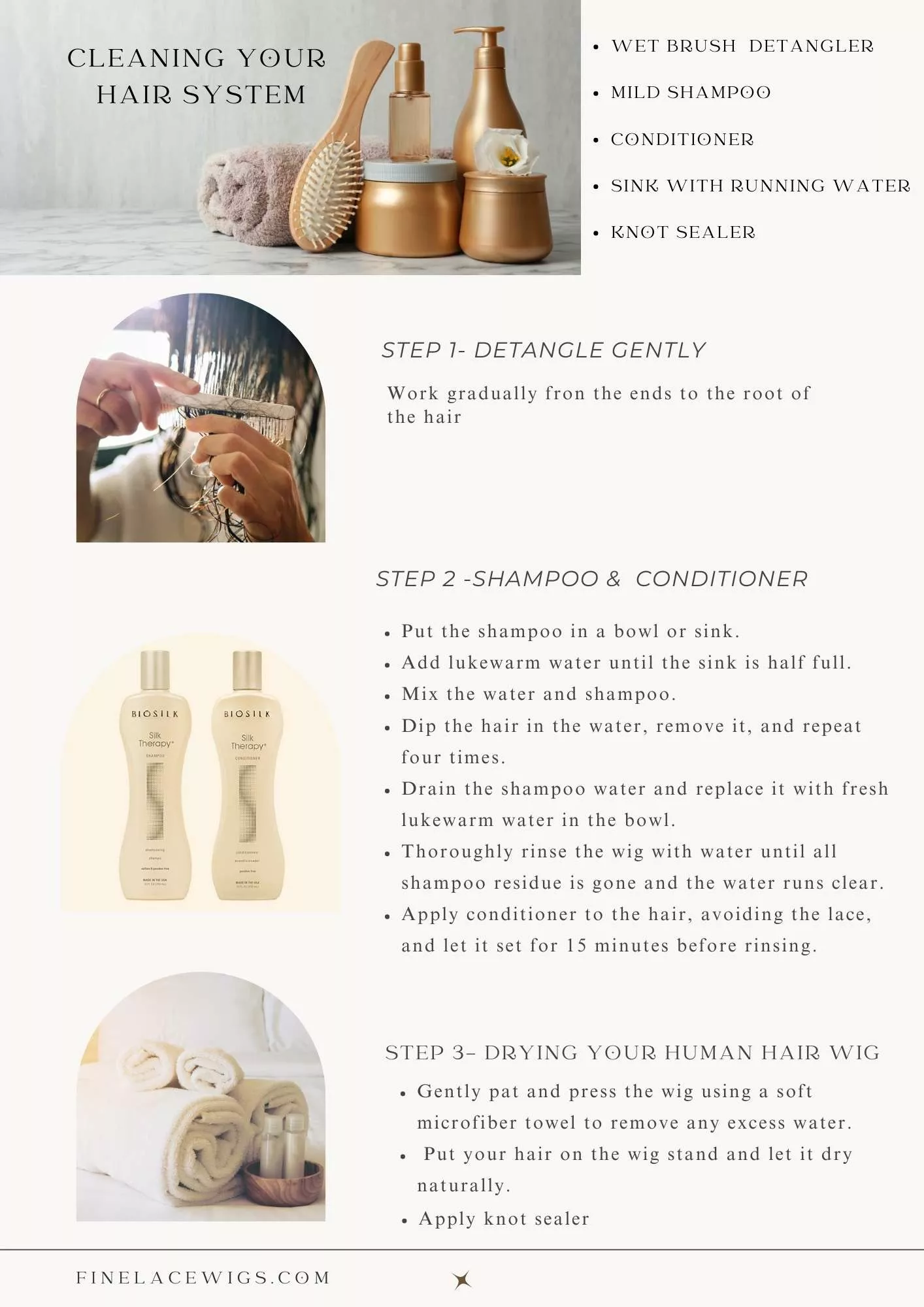 How to wash a straight wig